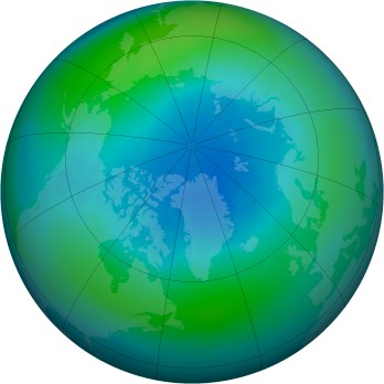 Arctic ozone map for 2002-10